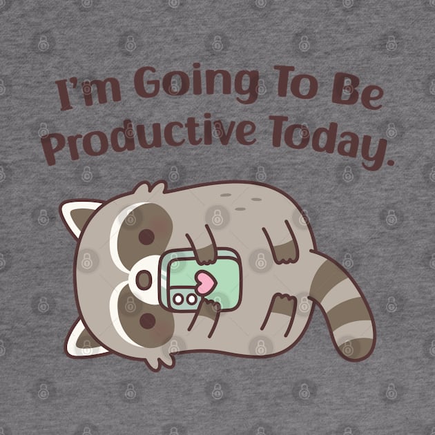 Cute Lazy Raccoon Going To Be Productive Today Funny by rustydoodle